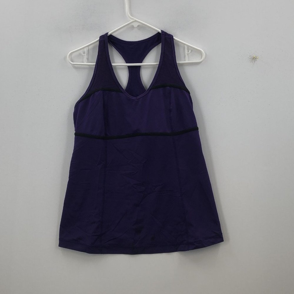 Lululemon commit Lolo Purple Sleeveless Athletic Yoga Pullover Tank Top Size 12 - Picture 1 of 7